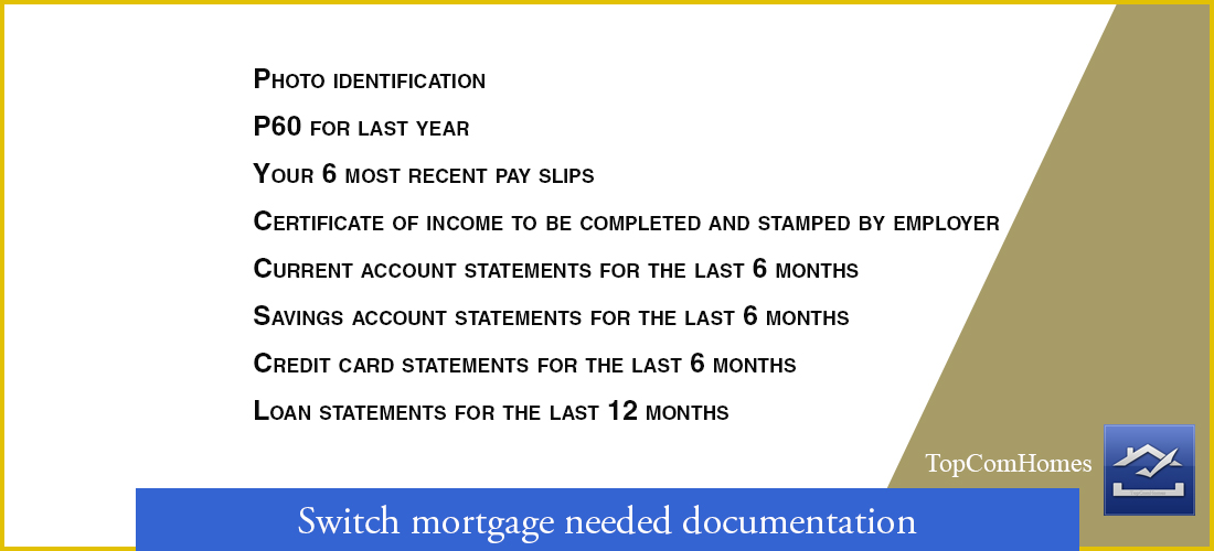 Switch mortgage needed documentation